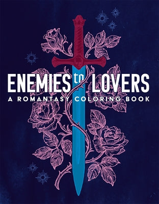 Paperback romantic coloring book titled Enemies to Lovers by Dover Publications featuring romantic themes and detailed illustrations.