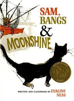 Paperback of "Sam, Bangs & Moonshine" by Square Fish, a Caldecott Medal-winning children's book featuring colorful illustrated cover art.