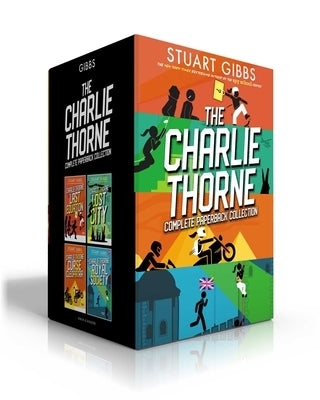 Complete boxed set of Charlie Thorne paperback books by Simon & Schuster, featuring covers of the adventure series.