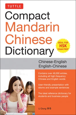Tuttle Compact Mandarin Chinese Dictionary paperback by Tuttle Publishing, featuring Chinese-English and English-Chinese translations.