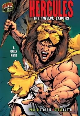 Paperback of Hercules: The Twelve Labors graphic novel by Graphic Universe, featuring Greek myth illustrations on the cover.