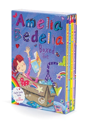 Greenwillow Books Amelia Bedelia Chapter Book 4-Book Boxed Set with colorful covers, featuring books 1 through 4 in the series.