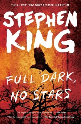 Paperback of "Full Dark, No Stars" by Scribner Book Company showing the front cover with dark background and title text.