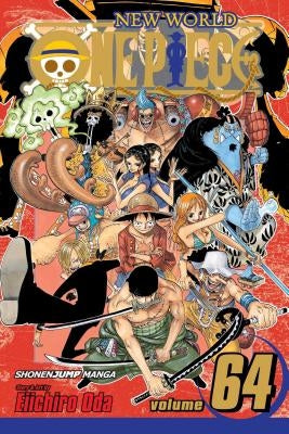 Paperback of One Piece, Vol. 64 by Viz Media featuring colorful cover art with characters from the manga series.
