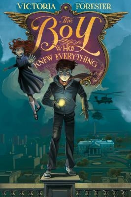 Paperback copy of "The Boy Who Knew Everything" by Square Fish with a colorful book cover featuring a boy and a starry background.