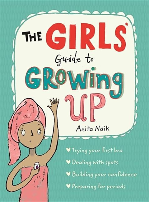 Paperback book titled "The Girls' Guide to Growing Up" by Wren & Rook, featuring a colorful cover with illustrations for girls.