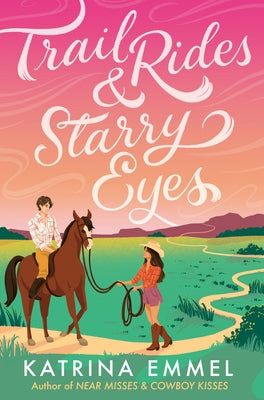 Paperback of "Trail Rides and Starry Eyes" by Delacorte Romance featuring a cover with a scenic outdoor trail and starry night sky.