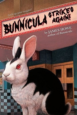 Paperback of Bunnicula Strikes Again! by Atheneum Books for Young Readers featuring the book cover with illustrations and title.