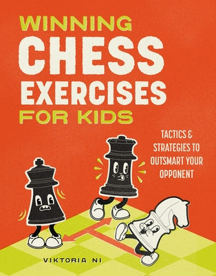 Paperback chess book titled "Winning Chess Exercises for Kids" by Z Kids, featuring colorful chess tactics and strategy illustrations.