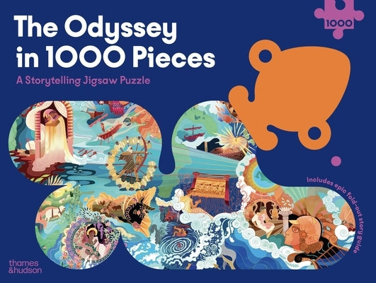 A 1000-piece storytelling jigsaw puzzle titled "The Odyssey" by Thames & Hudson, featuring an intricate, colorful puzzle image.