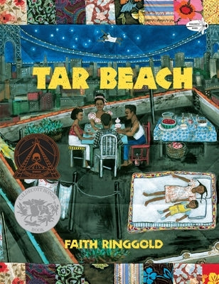 Paperback copy of "Tar Beach" by Dragonfly Books, featuring the book cover with colorful artwork and title.