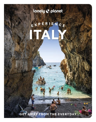 Paperback Lonely Planet Experience Italy guidebook featuring colorful cover design and travel images of Italian landmarks.