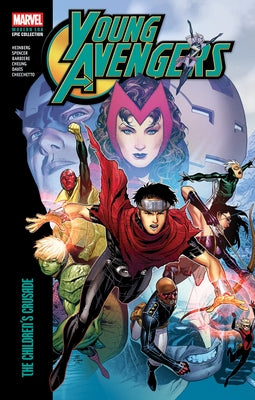 Marvel Universe Young Avengers Modern Era Epic Collection paperback showing colorful comic book cover with superhero characters.