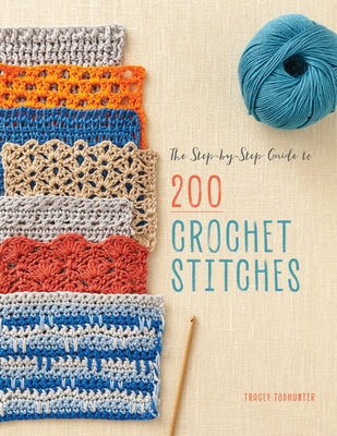 Paperback book titled "The Step-By-Step Guide to 200 Crochet Stitches" by Krause Craft, showing colorful crochet stitch patterns on the cover.