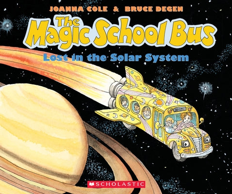 Paperback of The Magic School Bus Lost in the Solar System by Scholastic Press, showing colorful cover art with space-themed illustrations.