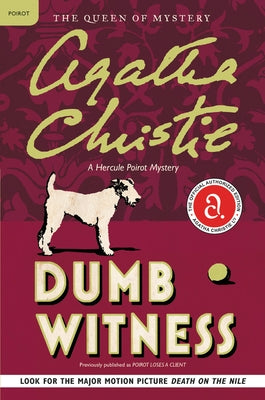 Paperback of "Dumb Witness: A Hercule Poirot Mystery" by William Morrow & Company, showing the book cover with title and author.