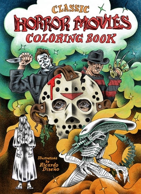 Paperback Classic Horror Movies Coloring Book by Chronicle Books with spooky horror movie illustrations for coloring.