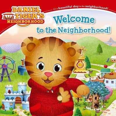 Paperback "Welcome to the Neighborhood!" by Simon Spotlight featuring colorful neighborhood scene on the cover.