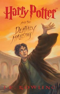 Large print paperback of Harry Potter and the Deathly Hallows by Large Print Press, showing the book cover with magical design.
