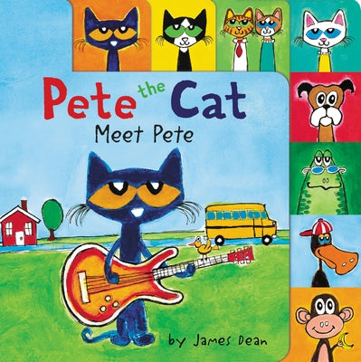 Colorful Pete the Cat tabbed board book for kids featuring fun illustrations and engaging pages by HarperCollins.