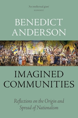 Paperback book titled "Imagined Communities" by Verso, featuring a cover with a globe and text on nationalism.