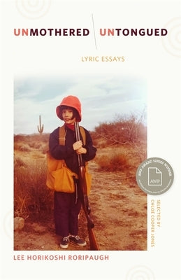 Paperback of "Unmothered, Untongued" lyric essays by University of Georgia Press, featuring a close-up of the book cover with artistic design.