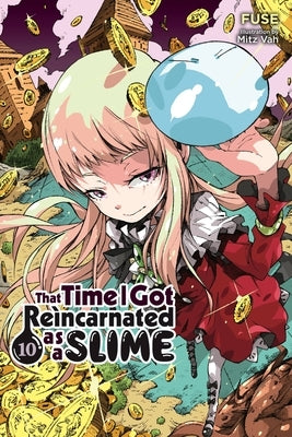 Paperback of That Time I Got Reincarnated as a Slime Vol. 10 light novel by Yen On, showing the front cover with colorful artwork.