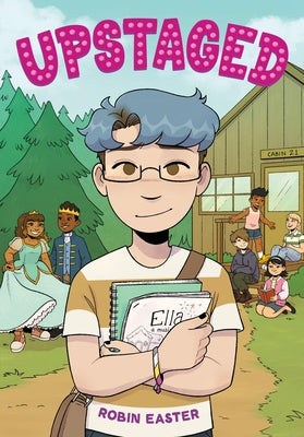 Paperback graphic novel "Upstaged" by Little, Brown Ink featuring colorful illustrated cover art with characters and artistic design.
