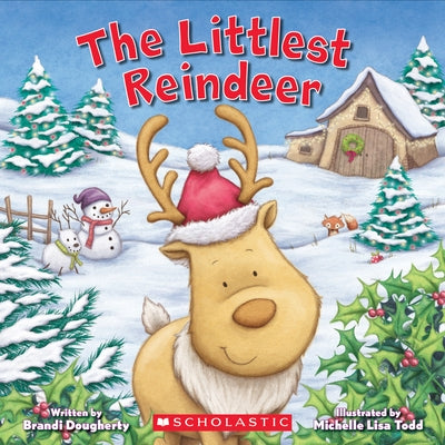 Paperback of The Littlest Reindeer by Cartwheel Books showing the book cover with colorful holiday illustrations.