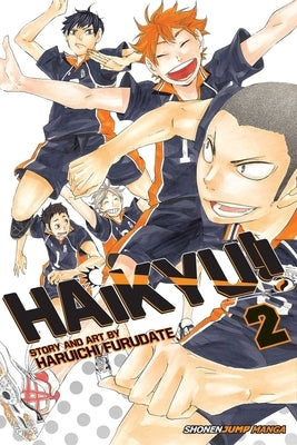 Paperback of Haikyu!!, Vol. 2 manga by Viz Media featuring vibrant cover art with volleyball players in action.