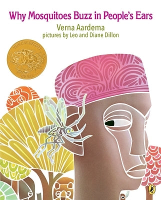 Paperback of "Why Mosquitoes Buzz in People's Ears" by Puffin Books, showing the colorful illustrated cover featuring animals and insects.