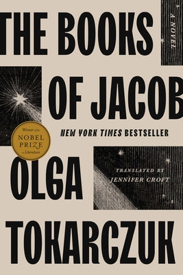 Paperback copy of The Books of Jacob by Riverhead Books featuring the book cover with title and author details.