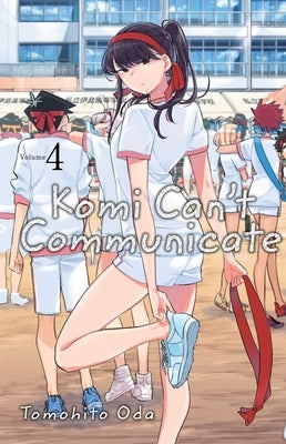 Paperback of Komi Can't Communicate, Vol. 4 by Viz Media featuring colorful manga cover art with characters in various poses.