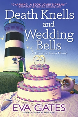 Paperback of "Death Knells and Wedding Bells" by Crooked Lane Books, featuring a dark, mysterious cover with floral and wedding-themed design.