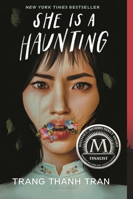 Paperback of "She Is a Haunting" by Bloomsbury YA featuring a dark, mysterious cover with ghostly illustrations.