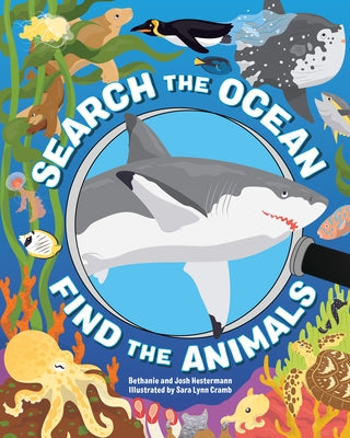 Paperback book titled "Search the Ocean, Find the Animals" by Callisto Kids featuring colorful underwater animal illustrations.