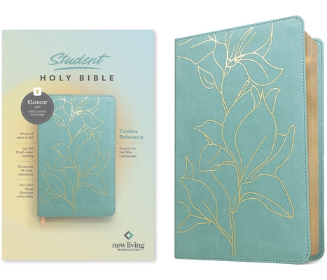 NLT Student Bible, Thinline Reference, Filament Enabled (Leatherlike, Tropical Iris Teal Blue, Red Letter) Bible Tyndale House Publishers