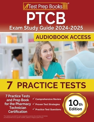 Paperback PTCB Exam Study Guide 2025-2026 by Test Prep Books with practice tests and pharmacy technician certification prep material