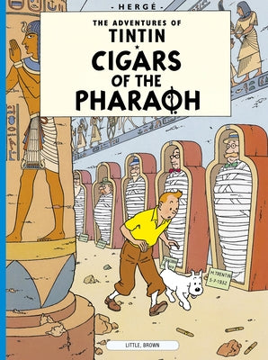 Paperback of "Cigars of the Pharaoh" by Little, Brown Books for Young Readers, showing the book cover with Egyptian-themed illustrations.