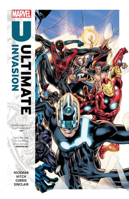 Paperback of Ultimate Invasion by Ultimate Universe featuring a dark, dynamic cover art with bold title text.