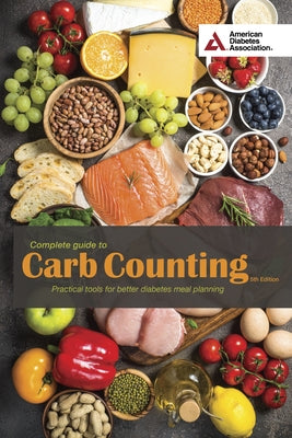 Paperback book titled "Complete Guide to Carb Counting, 5th Edition" by American Diabetes Association, featuring a colorful cover design.