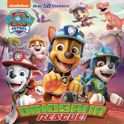 Paperback of Dinosaur Rescue! from Paw Patrol featuring colorful illustrations of rescue dinosaurs and adventure scenes for children.