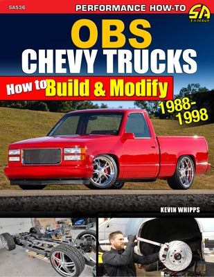 Paperback book titled "Obs Chevy Trucks 1988-1998: How to Build & Modify" by Sa Design, featuring cover art of classic Chevy trucks.