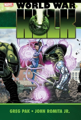 Marvel Universe Hulk: World War Hulk paperback comic book with colorful cover art featuring the Hulk in action.