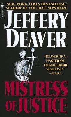 Mass market paperback of Mistress of Justice by Bantam featuring a cover with a justice scales illustration and bold title text.