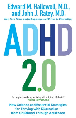 Paperback book titled "ADHD 2.0" by Ballantine Books, featuring the cover with title and author details on a plain background.