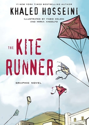 Paperback of The Kite Runner Graphic Novel by Riverhead Books, featuring cover art with Afghan imagery and vibrant colors.