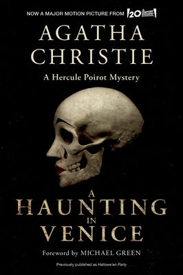 Paperback of "A Haunting in Venice" movie tie-in novel by William Morrow & Company, featuring haunting cover art.