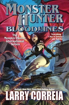 Mass market paperback of Monster Hunter Bloodlines by Baen, featuring artwork of a hunter in a fantasy landscape.