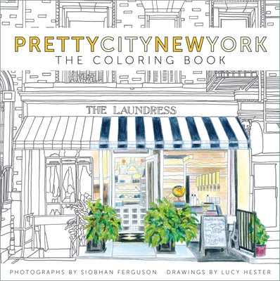 Paperback coloring book titled Prettycitynewyork by History Press featuring cityscape illustrations on the cover.